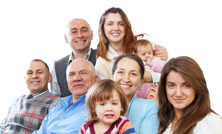 A happy family feeling secure with their DPC and high-deductible insurance plan.